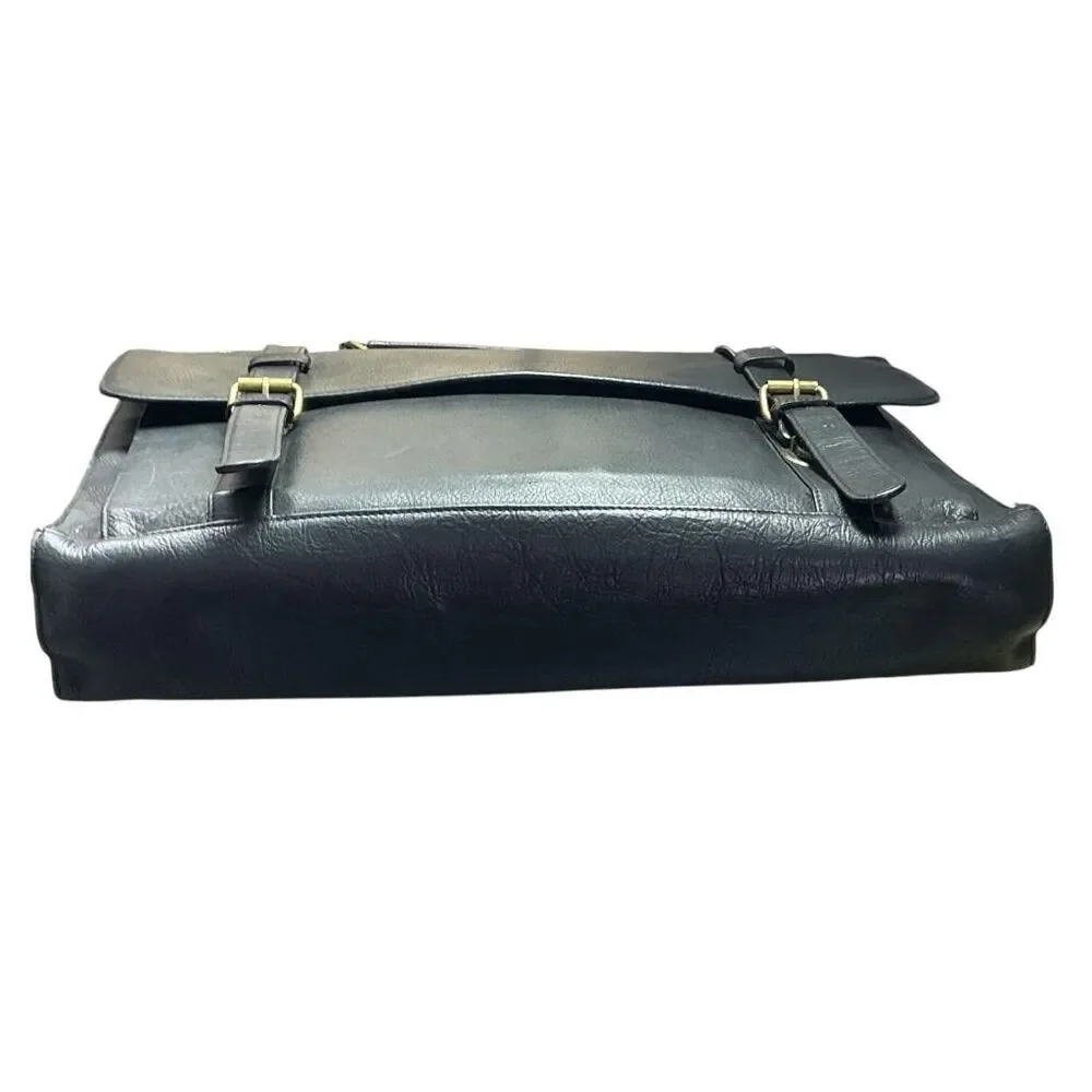 Wilson's Leather Messenger Bag Black Leather Briefcase Crossbody Satchel